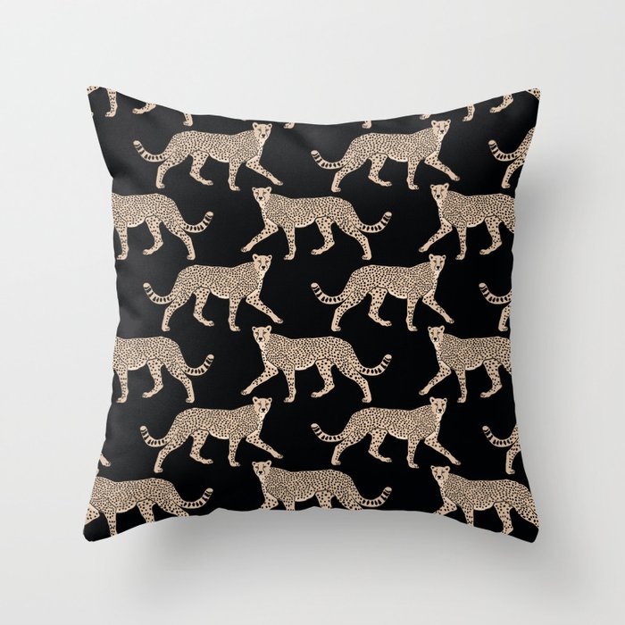 Walking Cheetahs 9 Throw Pillow Gallery Image 1