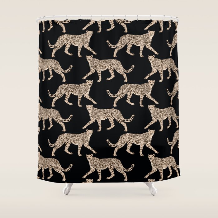 Walking Cheetahs 9 Shower Curtain Gallery Image 1