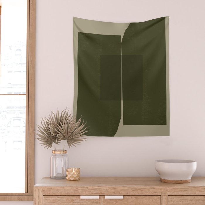 Green Paper Cut No2. Wall Tapestry Gallery Image 2