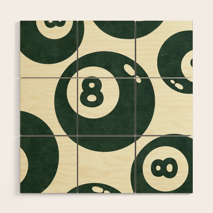 The 8 Ball Clubhouse Old Money Green Wood Wall Art Gallery Image 1