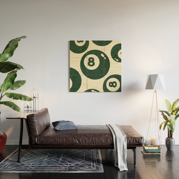 The 8 Ball Clubhouse Old Money Green Wood Wall Art Gallery Image 2