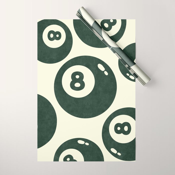 The 8 Ball Clubhouse Old Money Green Wrapping Paper Gallery Image 1