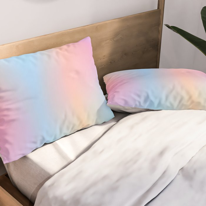 Iridescent Series 01, Pastel Gradient Holograph Energy, Aura Spiritual Vibrant Minimal, Abstract Aesthetic Bohemian Pillow Sham Gallery Image 2