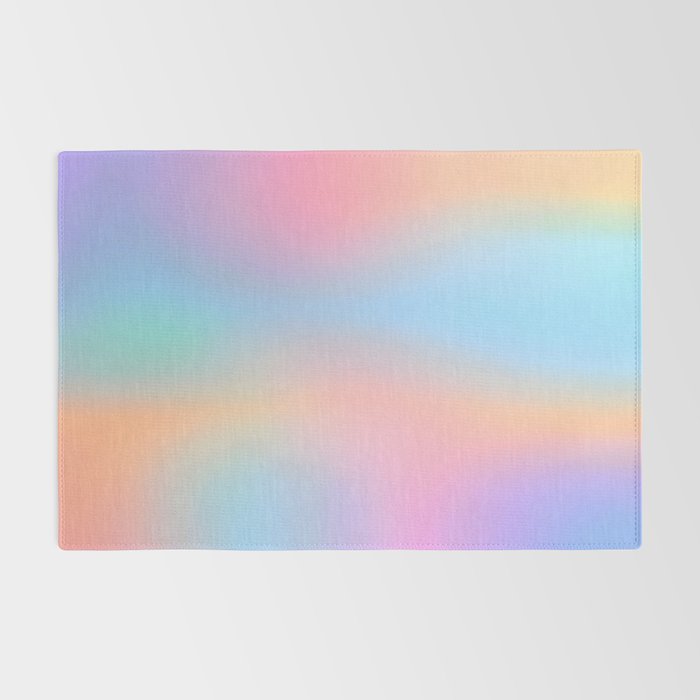 Iridescent Series 01, Pastel Gradient Holograph Energy, Aura Spiritual Vibrant Minimal, Abstract Aesthetic Bohemian Rug Gallery Image 2