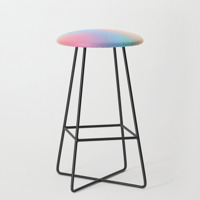 Iridescent Series 01, Pastel Gradient Holograph Energy, Aura Spiritual Vibrant Minimal, Abstract Aesthetic Bohemian Stool Gallery Image 1
