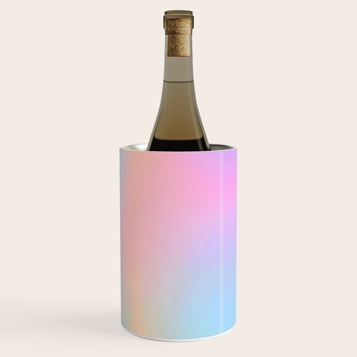 Iridescent Series 01, Pastel Gradient Holograph Energy, Aura Spiritual Vibrant Minimal, Abstract Aesthetic Bohemian Wine Chiller Gallery Image 3