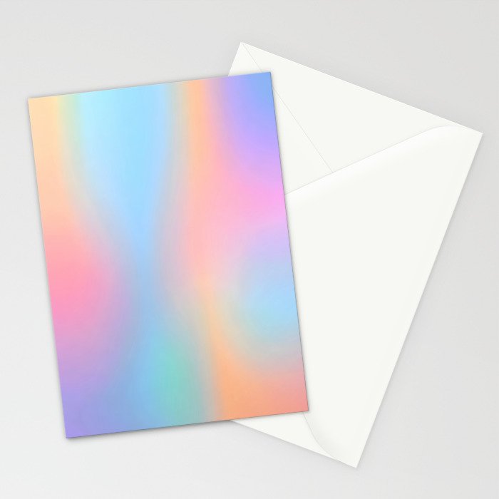 Iridescent Series 01, Pastel Gradient Holograph Energy, Aura Spiritual Vibrant Minimal, Abstract Aesthetic Bohemian Stationery Card Gallery Image 2