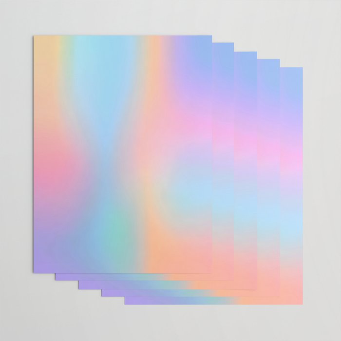 Iridescent Series 01, Pastel Gradient Holograph Energy, Aura Spiritual Vibrant Minimal, Abstract Aesthetic Bohemian Wrapping Paper Gallery Image 3
