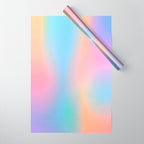 Iridescent Series 01, Pastel Gradient Holograph Energy, Aura Spiritual Vibrant Minimal, Abstract Aesthetic Bohemian Wrapping Paper Gallery Image 1