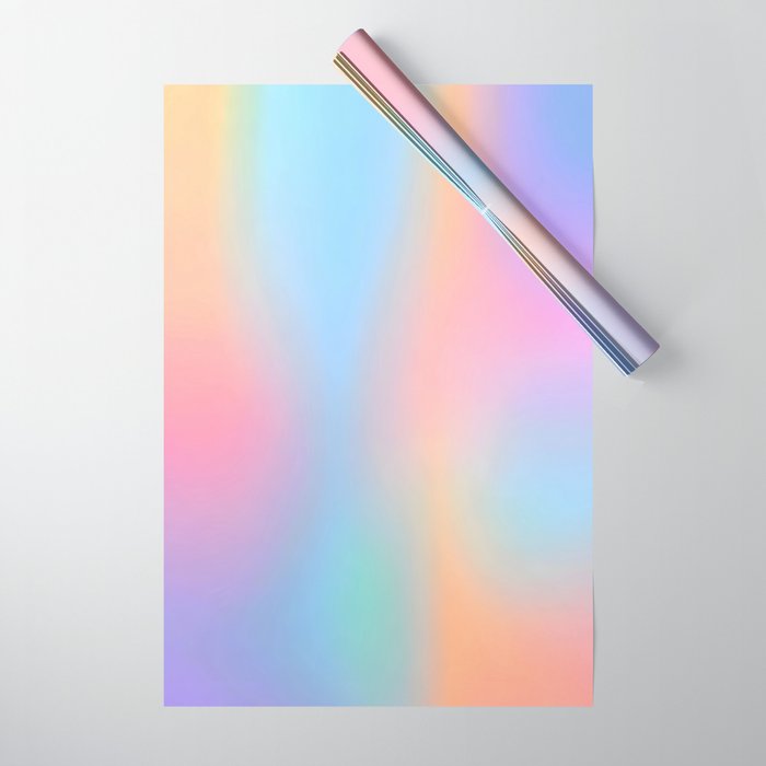 Iridescent Series 01, Pastel Gradient Holograph Energy, Aura Spiritual Vibrant Minimal, Abstract Aesthetic Bohemian Wrapping Paper Gallery Image 1