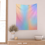 Iridescent Series 01, Pastel Gradient Holograph Energy, Aura Spiritual Vibrant Minimal, Abstract Aesthetic Bohemian Wall Tapestry Gallery Image 2
