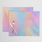 Iridescent Series 01, Pastel Gradient Holograph Energy, Aura Spiritual Vibrant Minimal, Abstract Aesthetic Bohemian Placemat Gallery Image 1