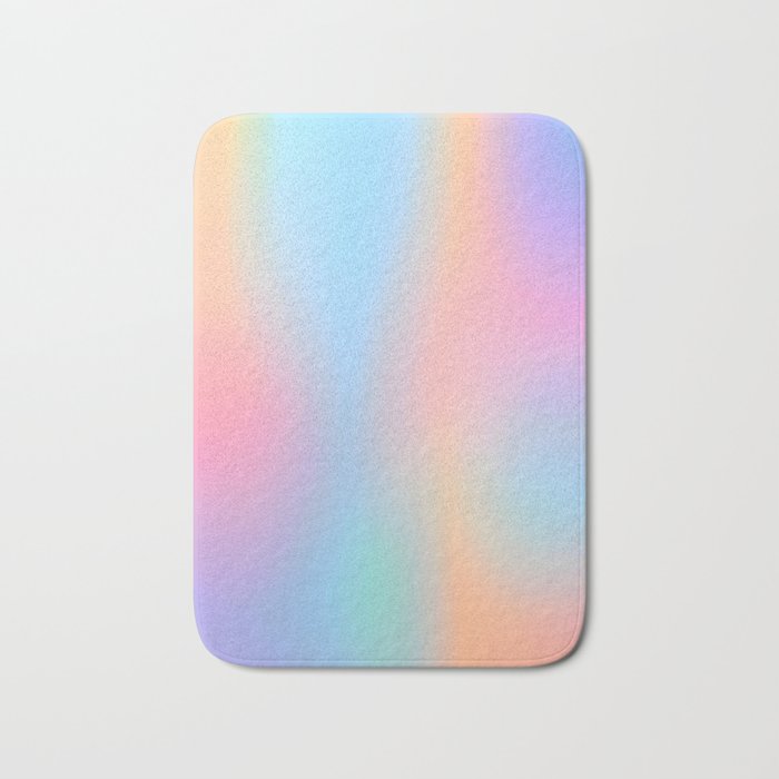 Iridescent Series 01, Pastel Gradient Holograph Energy, Aura Spiritual Vibrant Minimal, Abstract Aesthetic Bohemian Bath Mat Gallery Image 1