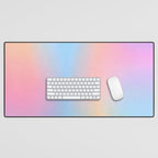 Iridescent Series 01, Pastel Gradient Holograph Energy, Aura Spiritual Vibrant Minimal, Abstract Aesthetic Bohemian Desk Mat Gallery Image 1