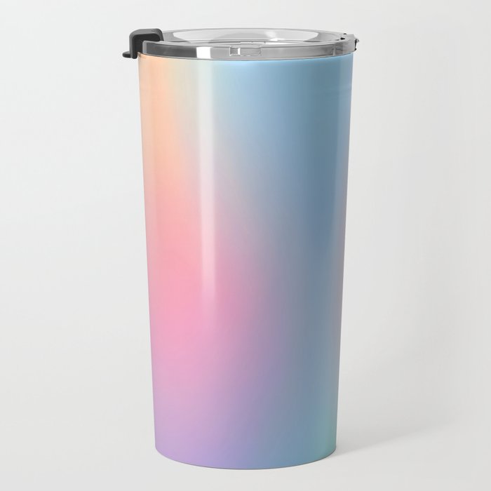 Iridescent Series 01, Pastel Gradient Holograph Energy, Aura Spiritual Vibrant Minimal, Abstract Aesthetic Bohemian Travel Mug Gallery Image 3