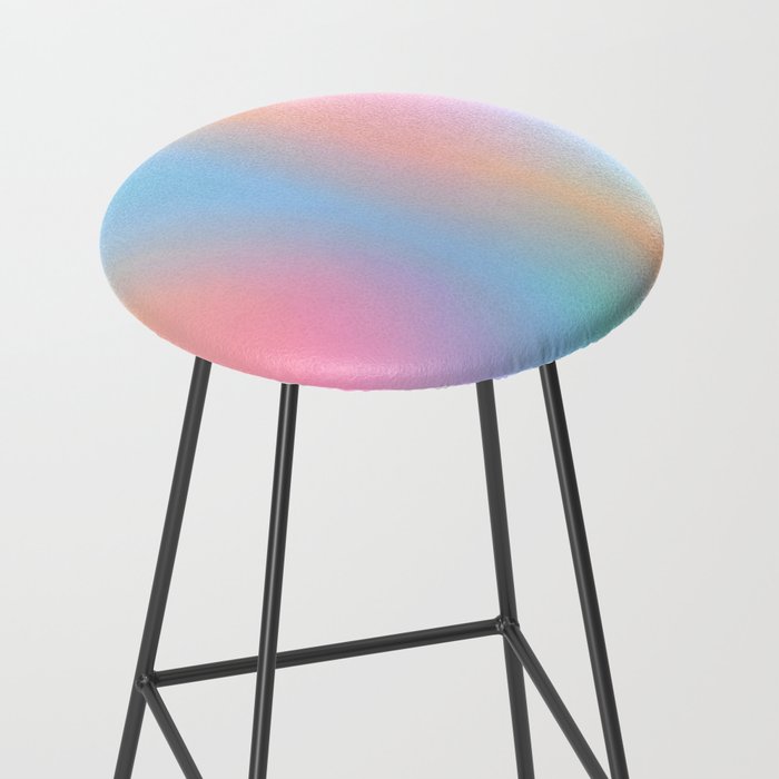 Iridescent Series 01, Pastel Gradient Holograph Energy, Aura Spiritual Vibrant Minimal, Abstract Aesthetic Bohemian Stool Gallery Image 2