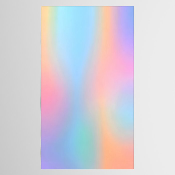 Iridescent Series 01, Pastel Gradient Holograph Energy, Aura Spiritual Vibrant Minimal, Abstract Aesthetic Bohemian Tablecloth Gallery Image 2