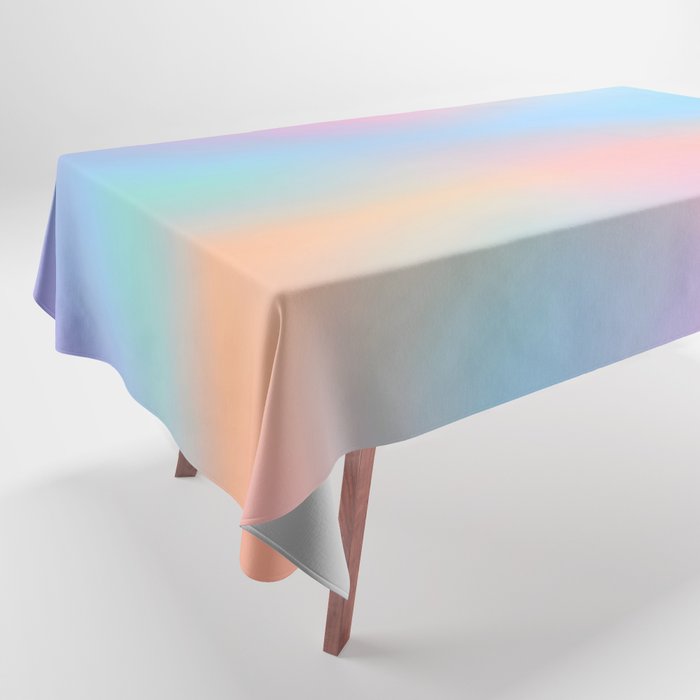 Iridescent Series 01, Pastel Gradient Holograph Energy, Aura Spiritual Vibrant Minimal, Abstract Aesthetic Bohemian Tablecloth Gallery Image 1
