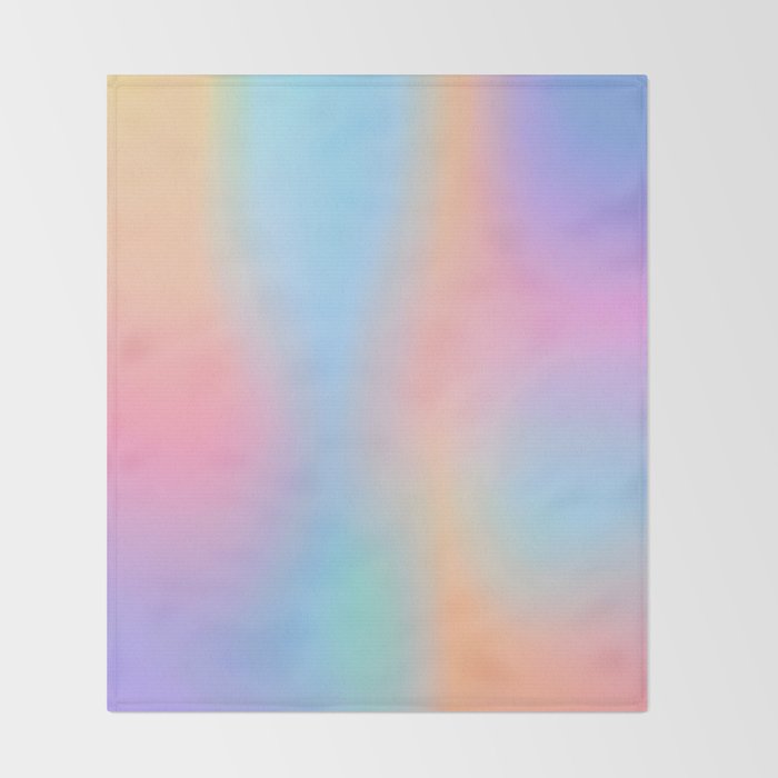 Iridescent Series 01, Pastel Gradient Holograph Energy, Aura Spiritual Vibrant Minimal, Abstract Aesthetic Bohemian Throw Blanket Gallery Image 2