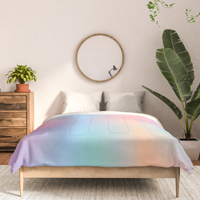 Iridescent Series 01, Pastel Gradient Holograph Energy, Aura Spiritual Vibrant Minimal, Abstract Aesthetic Bohemian Comforter Gallery Image 3