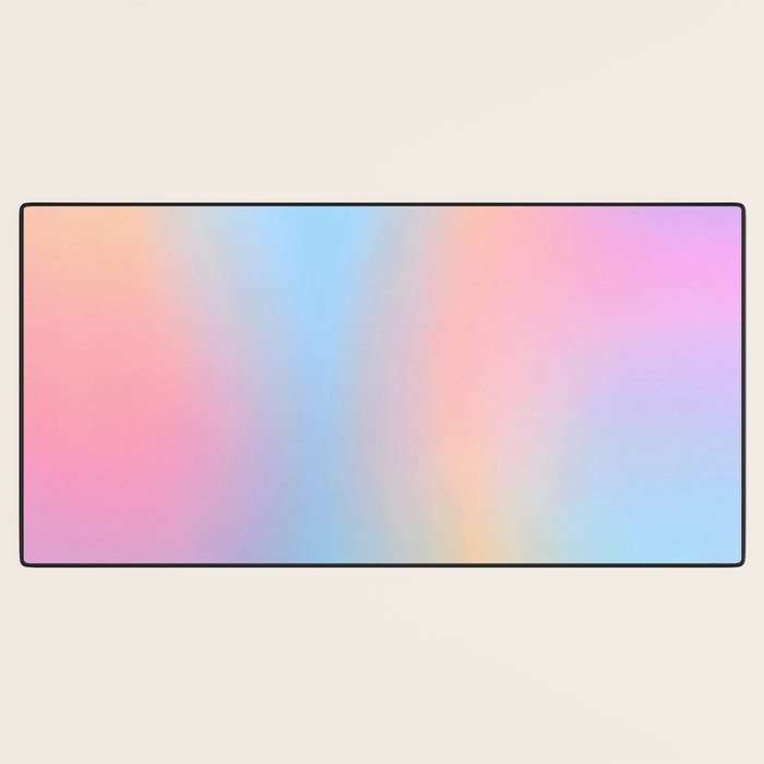 Iridescent Series 01, Pastel Gradient Holograph Energy, Aura Spiritual Vibrant Minimal, Abstract Aesthetic Bohemian Desk Mat Gallery Image 3
