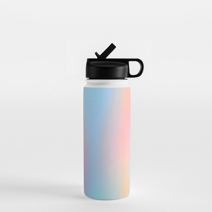 Iridescent Series 01, Pastel Gradient Holograph Energy, Aura Spiritual Vibrant Minimal, Abstract Aesthetic Bohemian Water Bottle Gallery Image 1