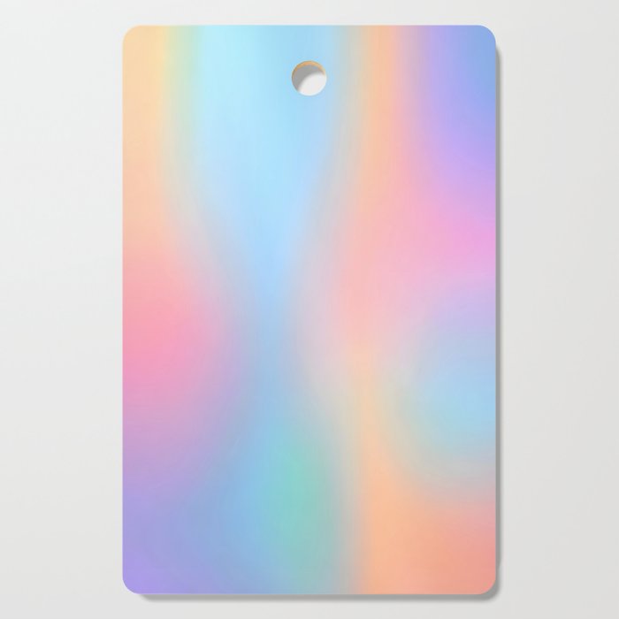 Iridescent Series 01, Pastel Gradient Holograph Energy, Aura Spiritual Vibrant Minimal, Abstract Aesthetic Bohemian Cutting Board Gallery Image 1
