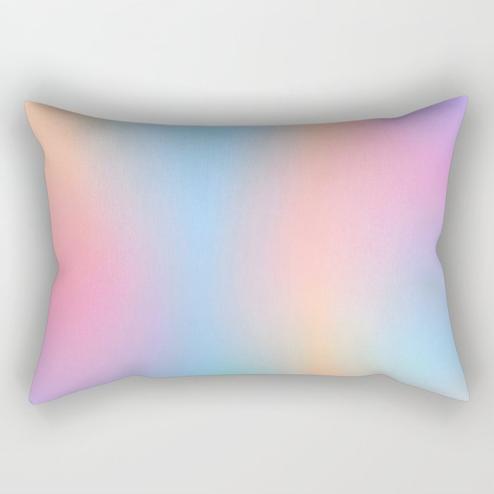 Iridescent Series 01, Pastel Gradient Holograph Energy, Aura Spiritual Vibrant Minimal, Abstract Aesthetic Bohemian Rectangular Pillow Gallery Image 2