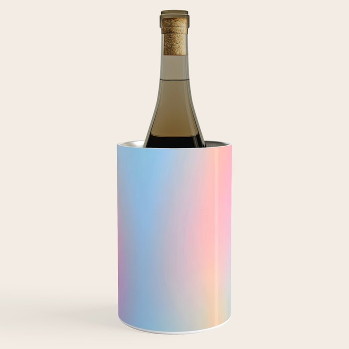 Iridescent Series 01, Pastel Gradient Holograph Energy, Aura Spiritual Vibrant Minimal, Abstract Aesthetic Bohemian Wine Chiller Gallery Image 1