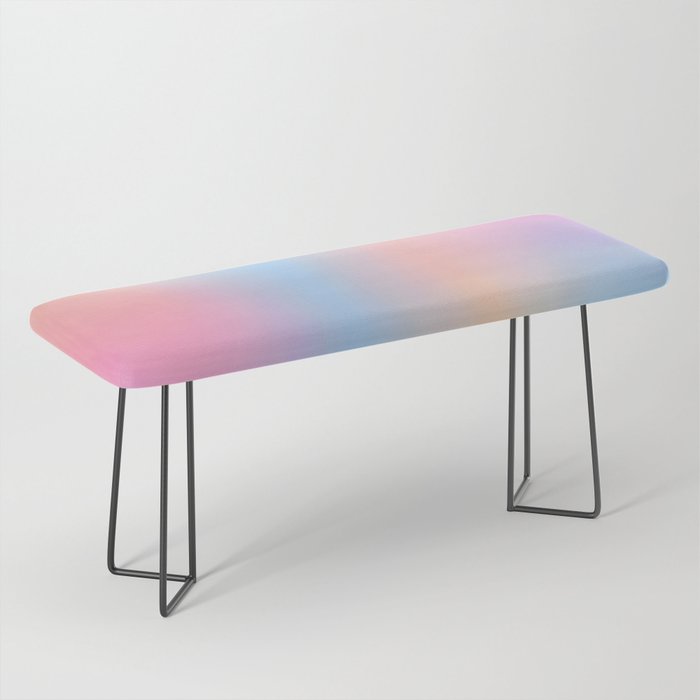 Iridescent Series 01, Pastel Gradient Holograph Energy, Aura Spiritual Vibrant Minimal, Abstract Aesthetic Bohemian Bench Gallery Image 1