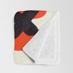 Blue Orange Fun Colorful Mid Century Modern Abstract Painting Shapes Pattern Throw Blanket Gallery Image 3
