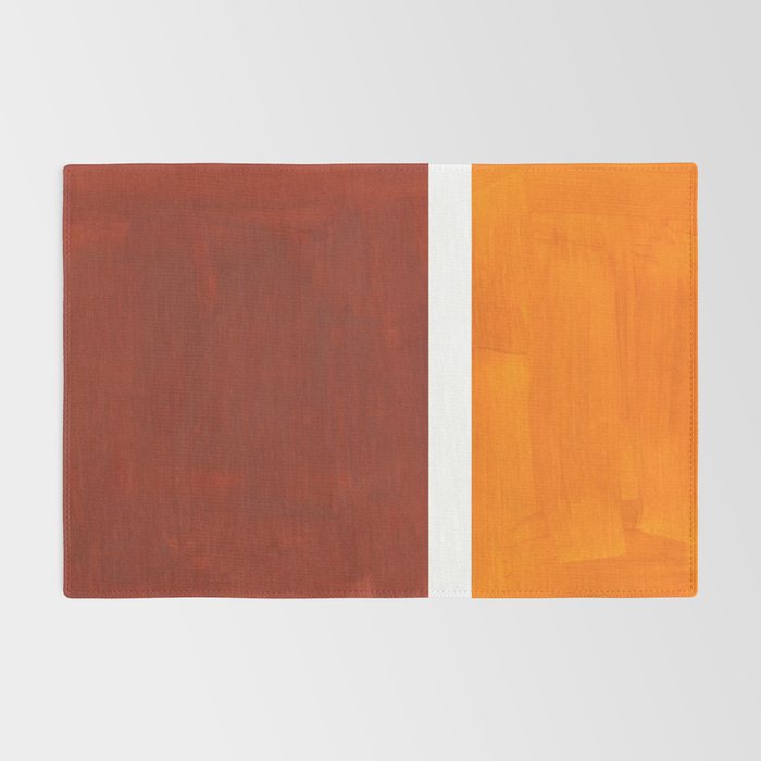 Burnt Sienna Yellow Ochre Rothko Minimalist Mid Century Abstract Color Field Squares Rug Gallery Image 2