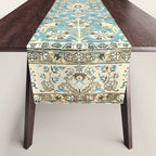 Antique Persian Rug Pastel Blue Cream Table Runner Gallery Image 1