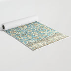 Antique Persian Rug Pastel Blue Cream Yoga Mat Gallery Image 2