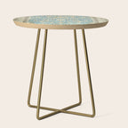 Antique Persian Rug Pastel Blue Cream Side Table Gallery Image 1