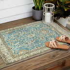 Antique Persian Rug Pastel Blue Cream Outdoor Rug Gallery Image 2