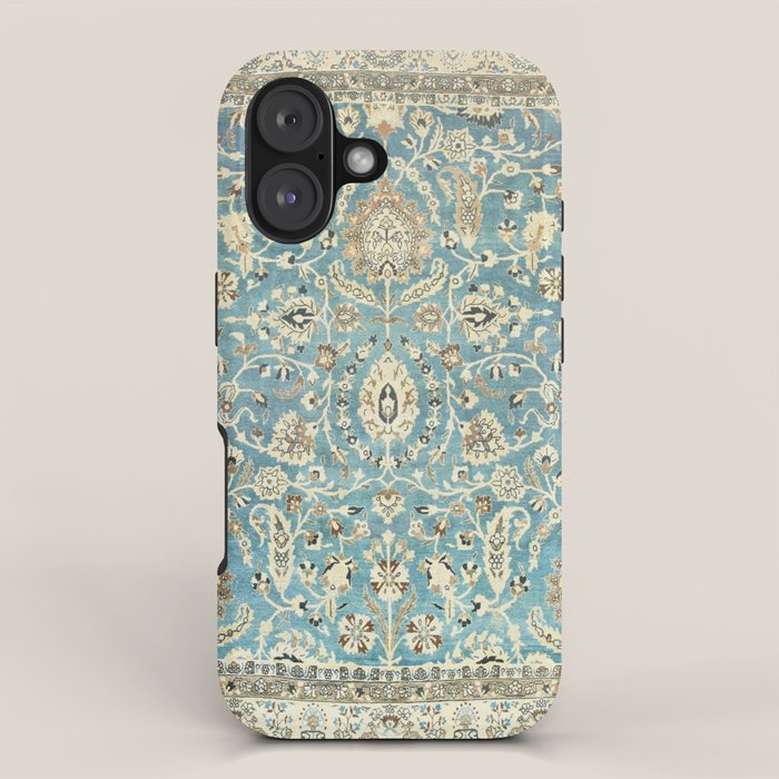Antique Persian Rug Pastel Blue Cream iPhone Case Gallery Image 1