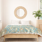 Antique Persian Rug Pastel Blue Cream Duvet Cover Gallery Image 3