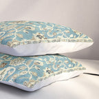Antique Persian Rug Pastel Blue Cream Pillow Sham Gallery Image 3