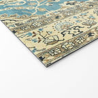 Antique Persian Rug Pastel Blue Cream Welcome Mat Gallery Image 2