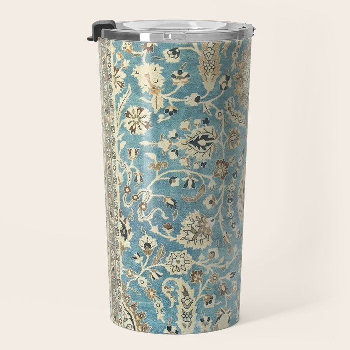 Antique Persian Rug Pastel Blue Cream Travel Mug Gallery Image 3
