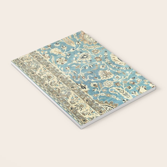 Antique Persian Rug Pastel Blue Cream Notebook Gallery Image 3