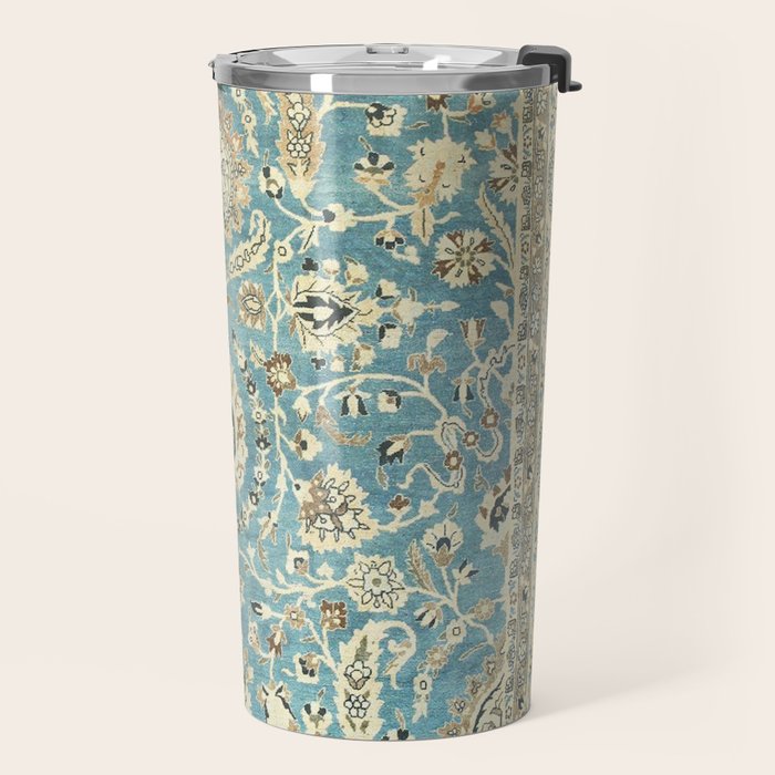 Antique Persian Rug Pastel Blue Cream Travel Mug Gallery Image 2