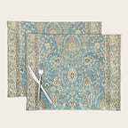 Antique Persian Rug Pastel Blue Cream Placemat Gallery Image 1