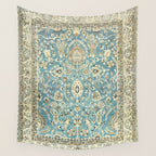 Antique Persian Rug Pastel Blue Cream Wall Tapestry Gallery Image 4