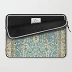 Antique Persian Rug Pastel Blue Cream Laptop Sleeve Gallery Image 2