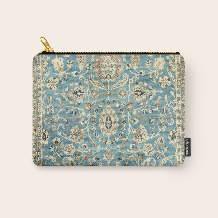 Antique Persian Rug Pastel Blue Cream Carry All Pouch Gallery Image 1