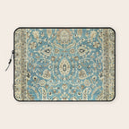 Antique Persian Rug Pastel Blue Cream Laptop Sleeve Gallery Image 1