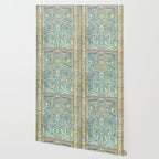 Antique Persian Rug Pastel Blue Cream Wallpaper Gallery Image 2