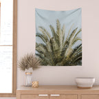 Palm Tree Leafs Photography Wall Tapestry Gallery Image 2
